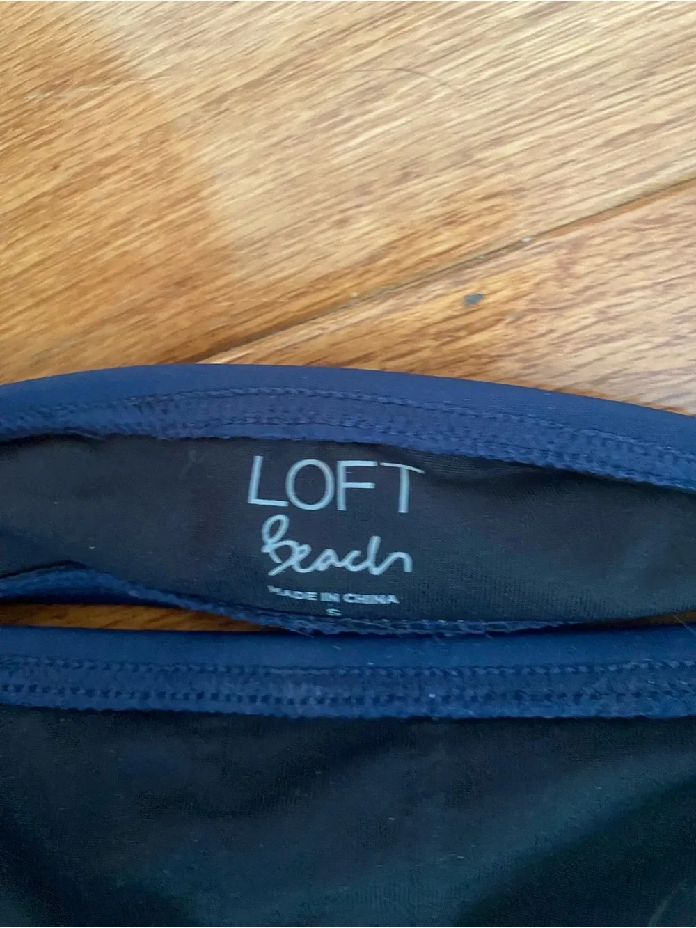 LOFT Beach NWT Navy Ruffle High Waist Bikini Set Size S Two Piece Swimwear - Picture 11 of 11